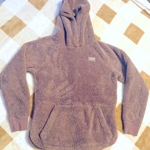 Abercrombie Kids Fuzzy Sherpa Pullover – Brown, Size 11/12